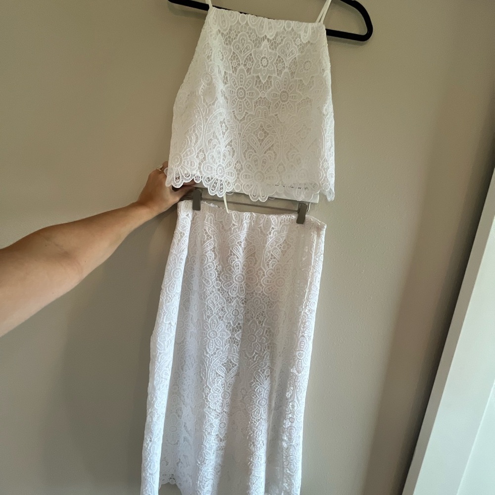 Abercrombie & Fitch White Lace Two-Piece Set